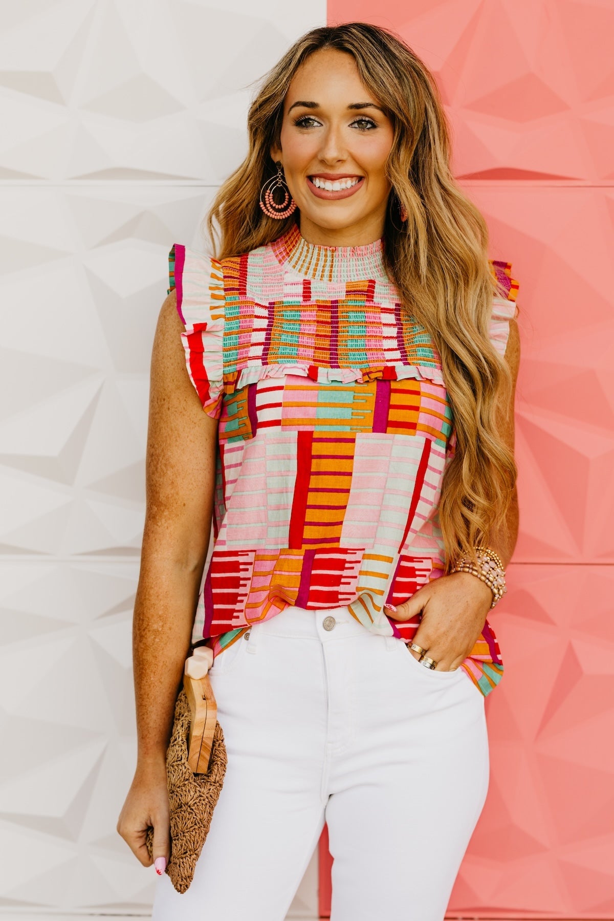 The Ariyah Mock Neck Smocked Top