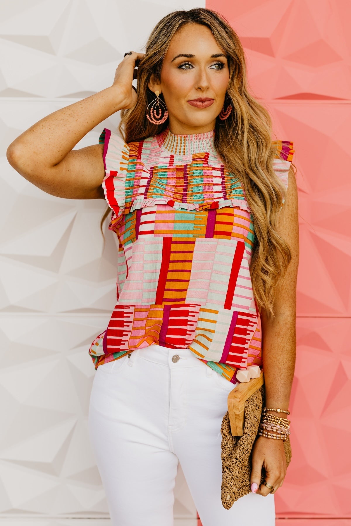The Ariyah Mock Neck Smocked Top