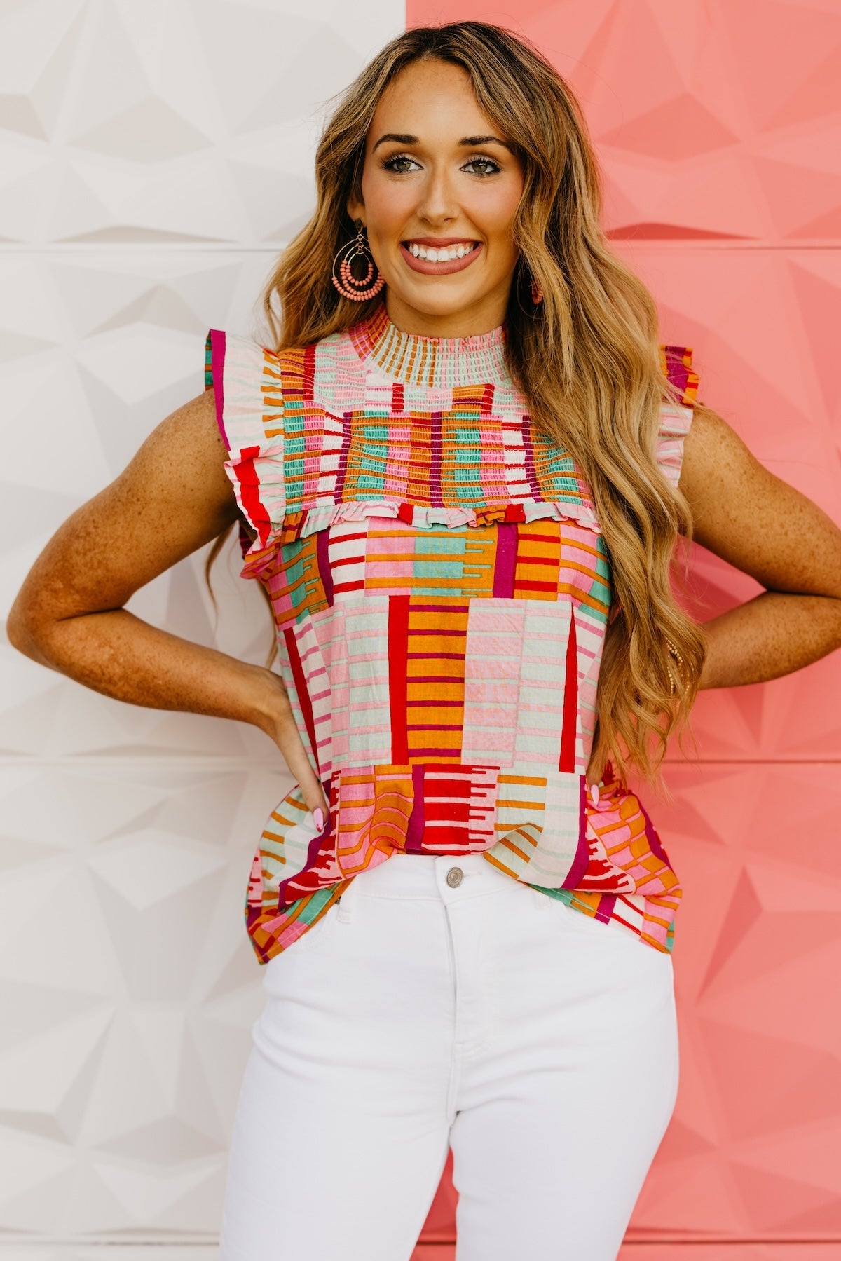 The Ariyah Mock Neck Smocked Top