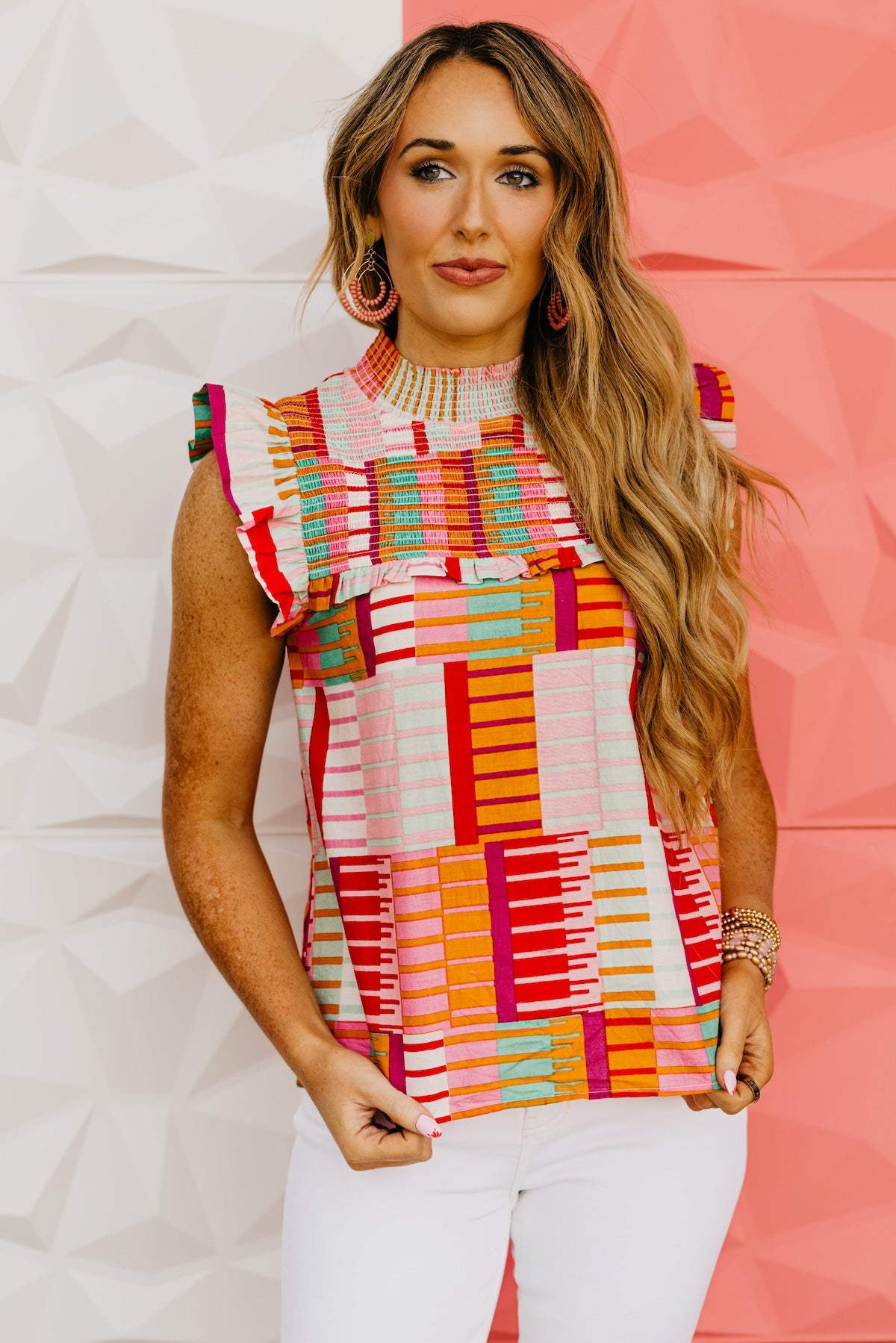 The Ariyah Mock Neck Smocked Top