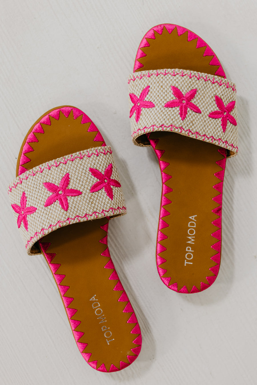 The Beach Embroidered Slide Sandal