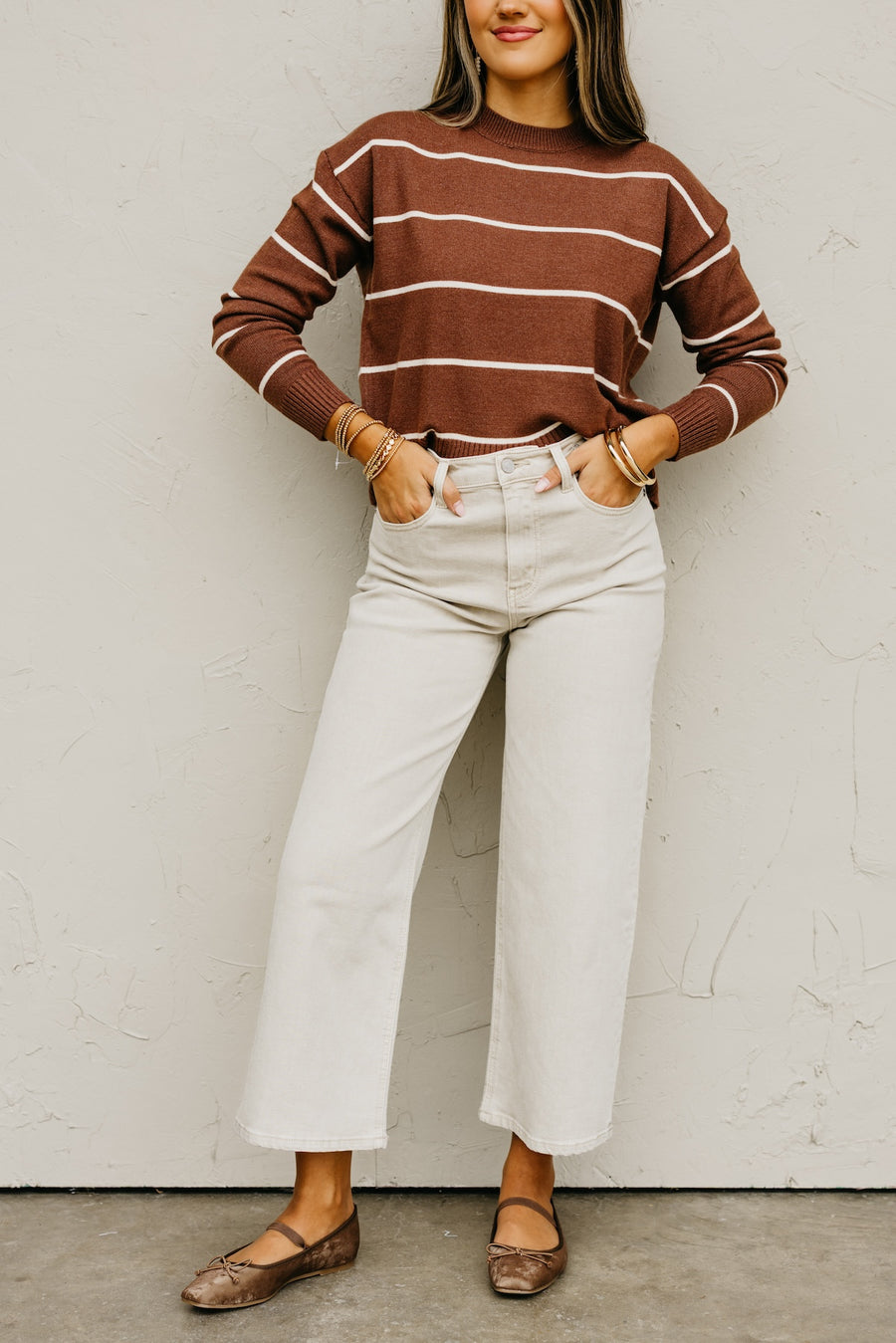 Kan Can Denim | Cream Cropped Wide Leg Denim