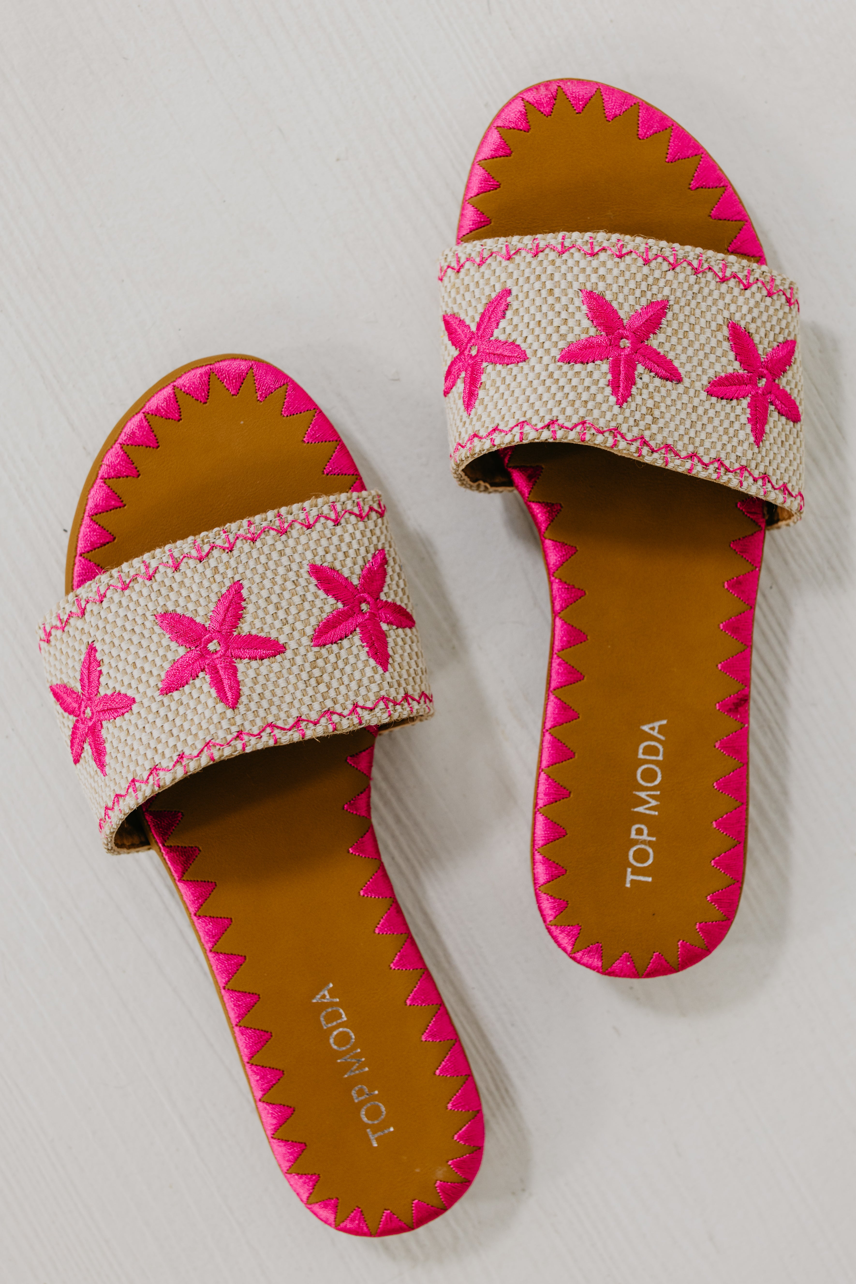 The Beach Embroidered Slide Sandal