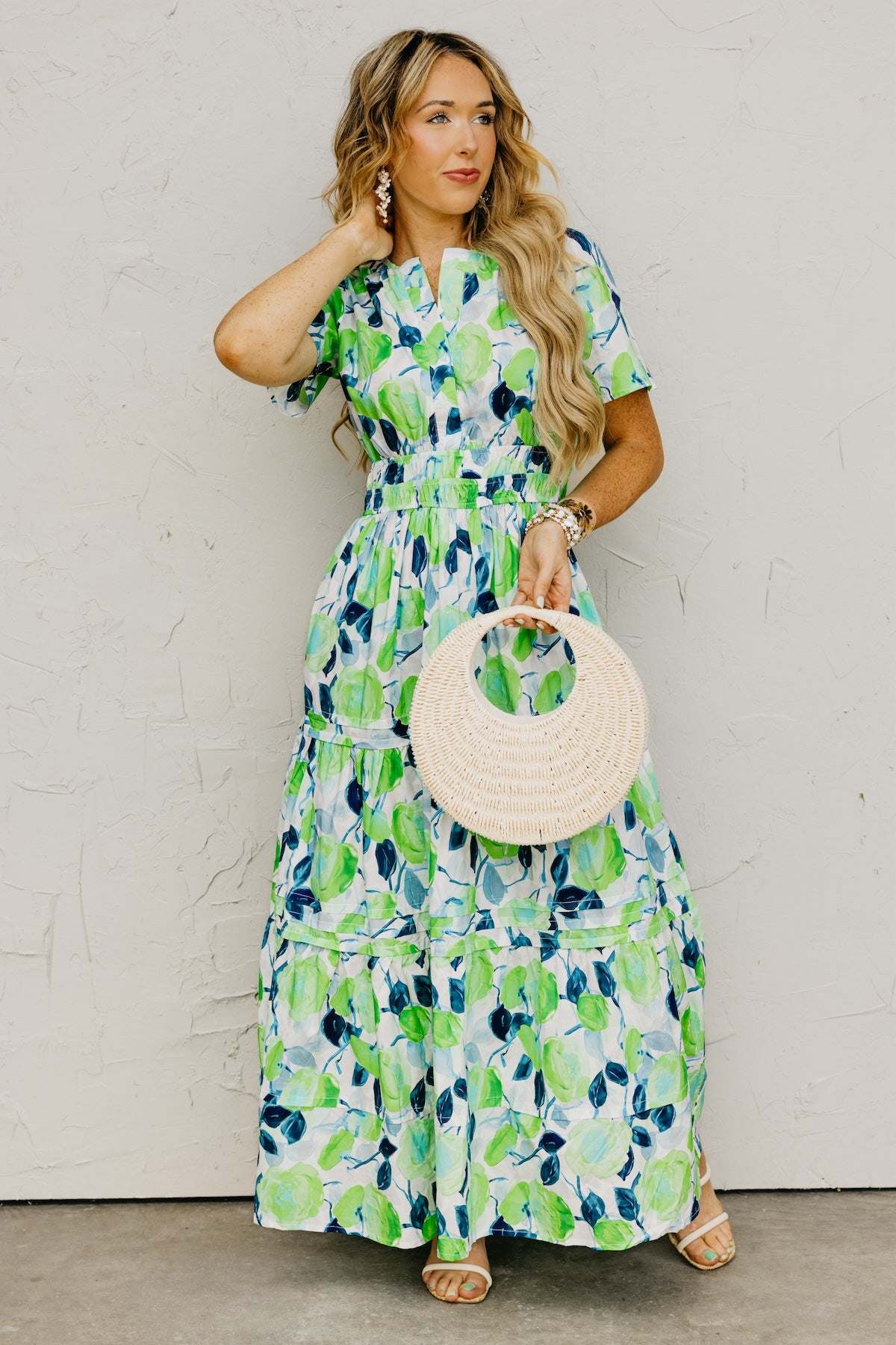 The Forrest Pintuck Floral Maxi Dress