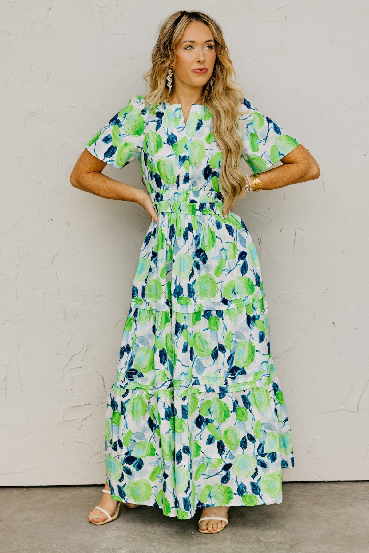 The Forrest Pintuck Floral Maxi Dress