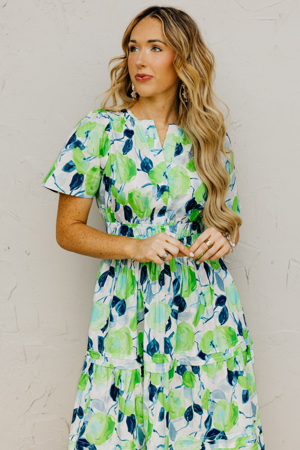 The Forrest Pintuck Floral Maxi Dress