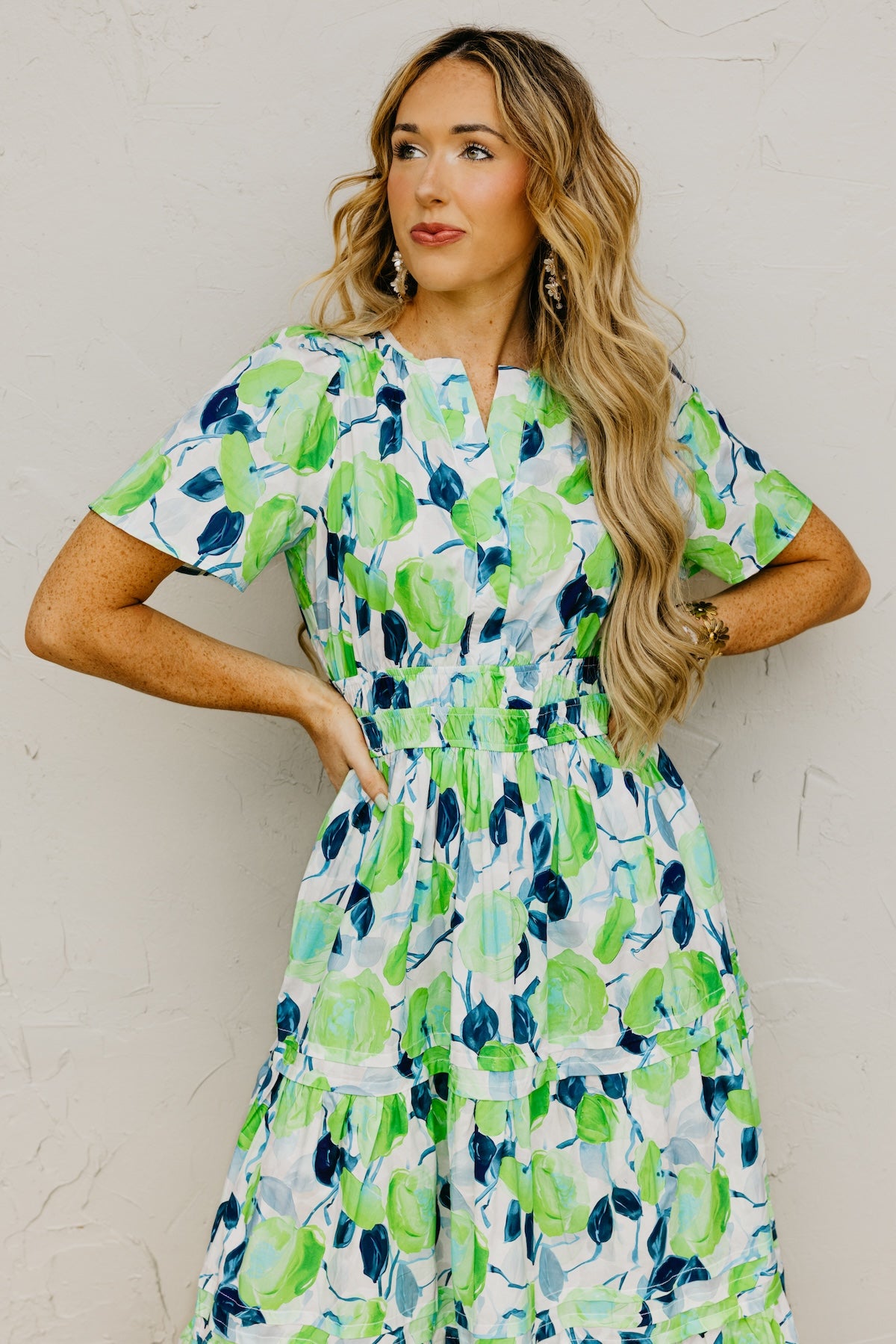 The Forrest Pintuck Floral Maxi Dress