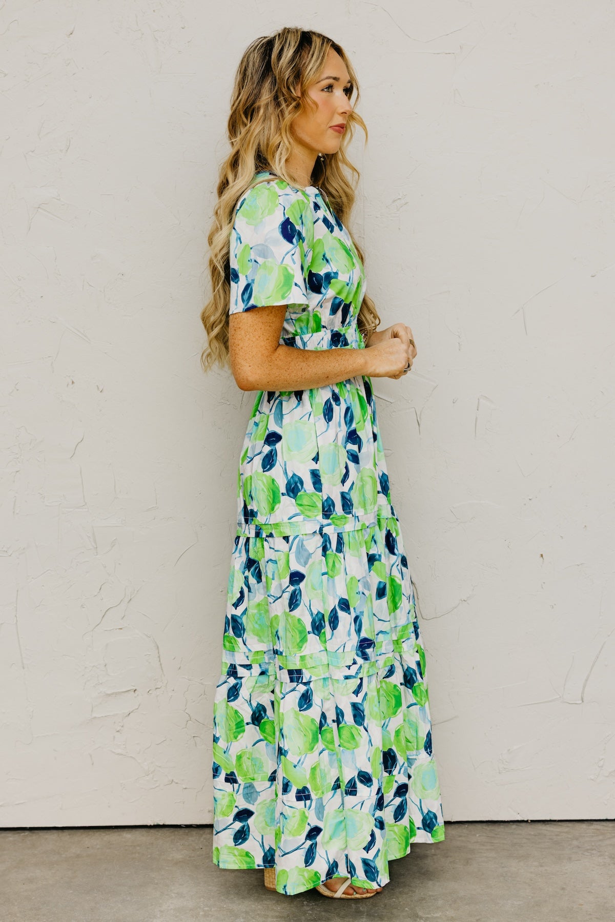 The Forrest Pintuck Floral Maxi Dress