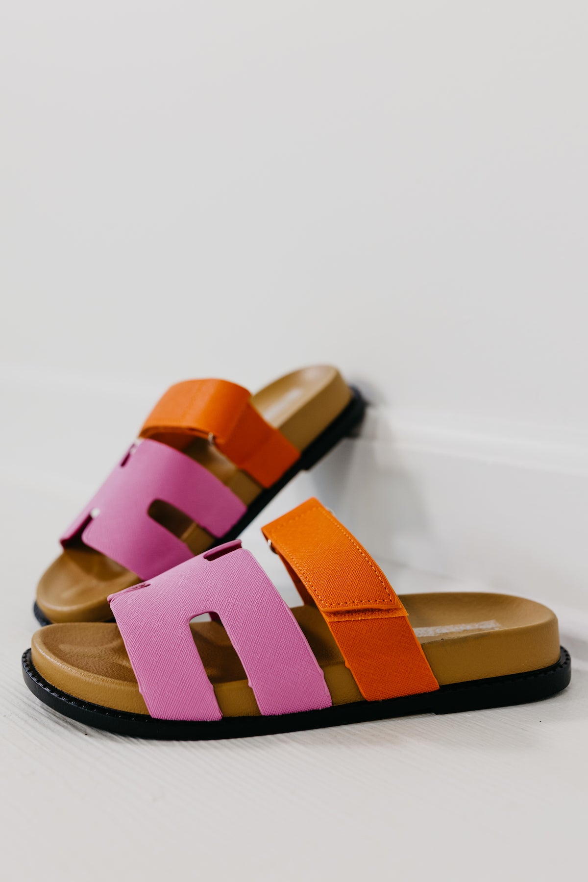 The Ayo Cutout Velcro H Strap Slide Sandal