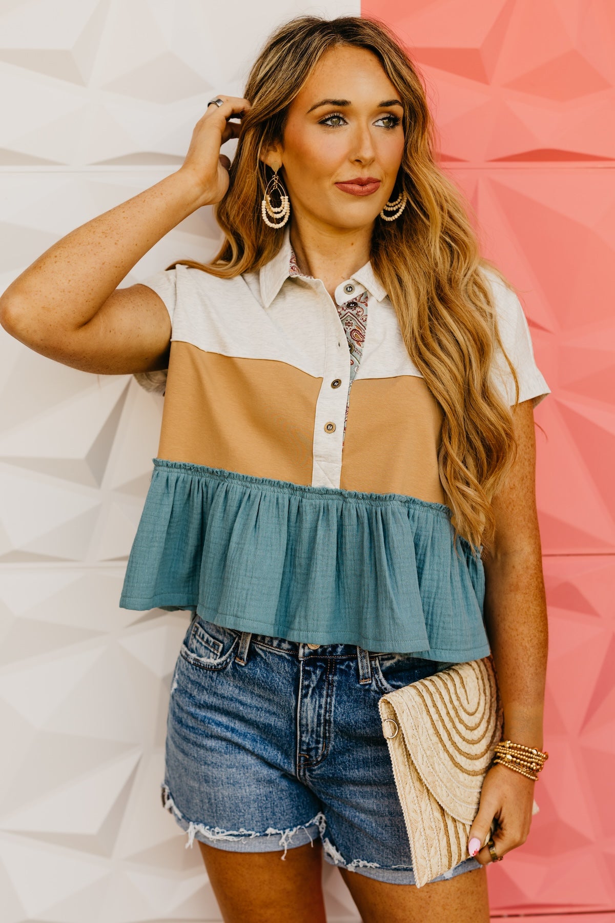 The Allyson Color Block Tiered Top