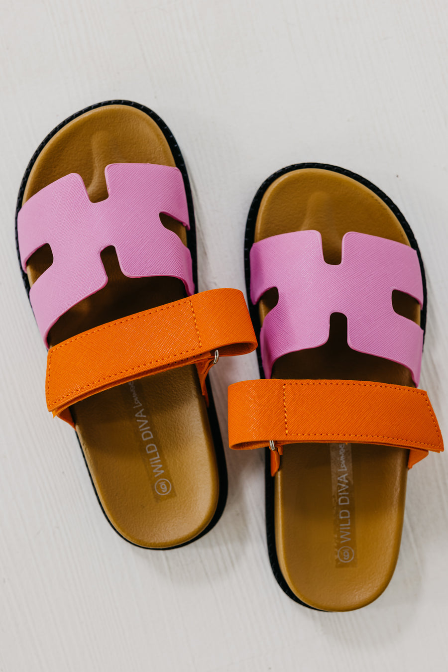 The Ayo Cutout Velcro H Strap Slide Sandal