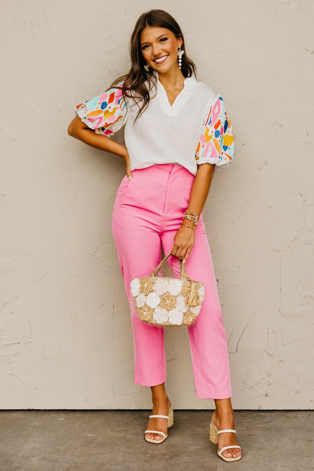 The Keith Embroidered Puff Sleeve Top