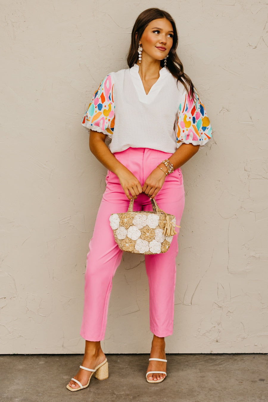 The Keith Embroidered Puff Sleeve Top