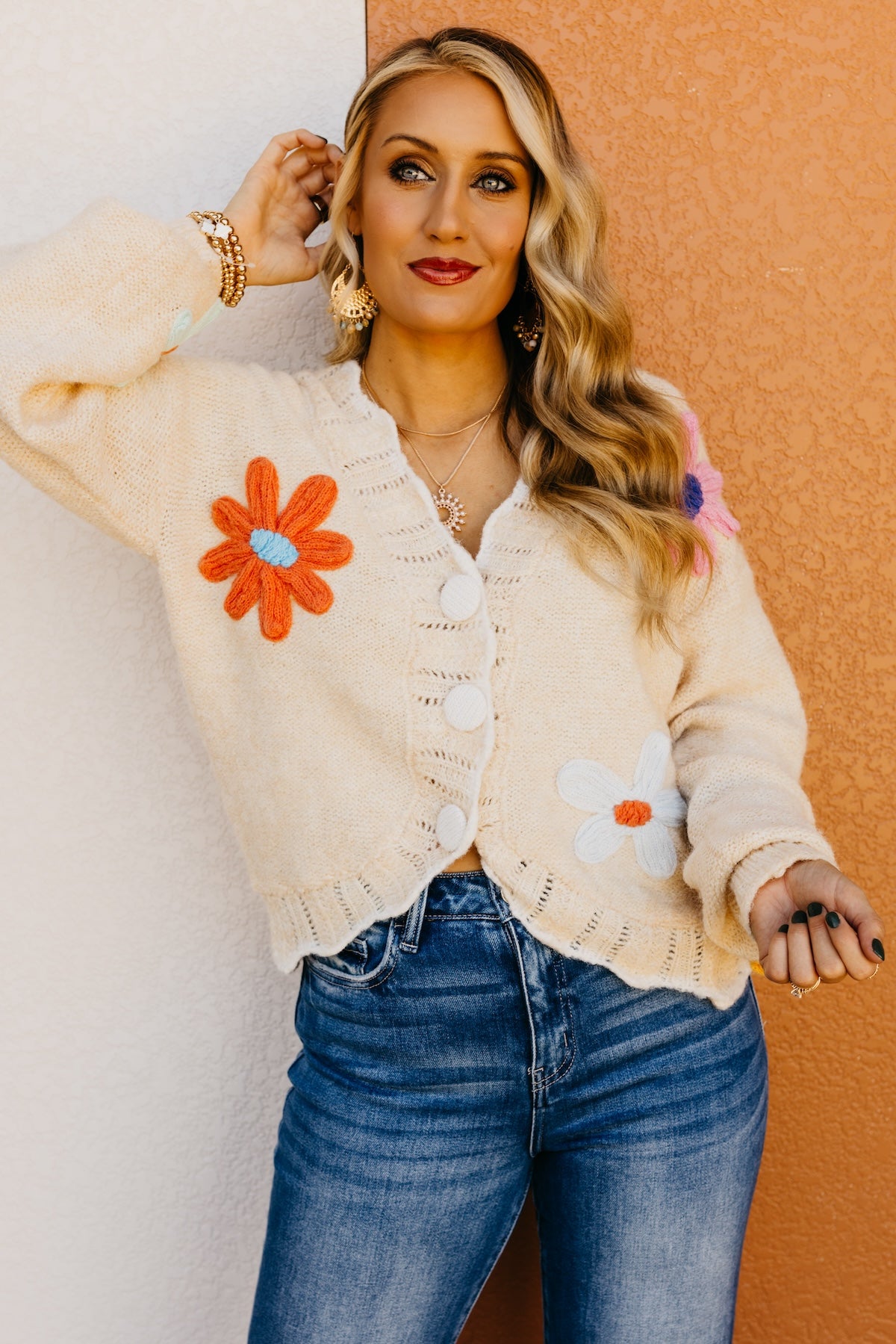 The Isabella Floral Scallop Cardigan
