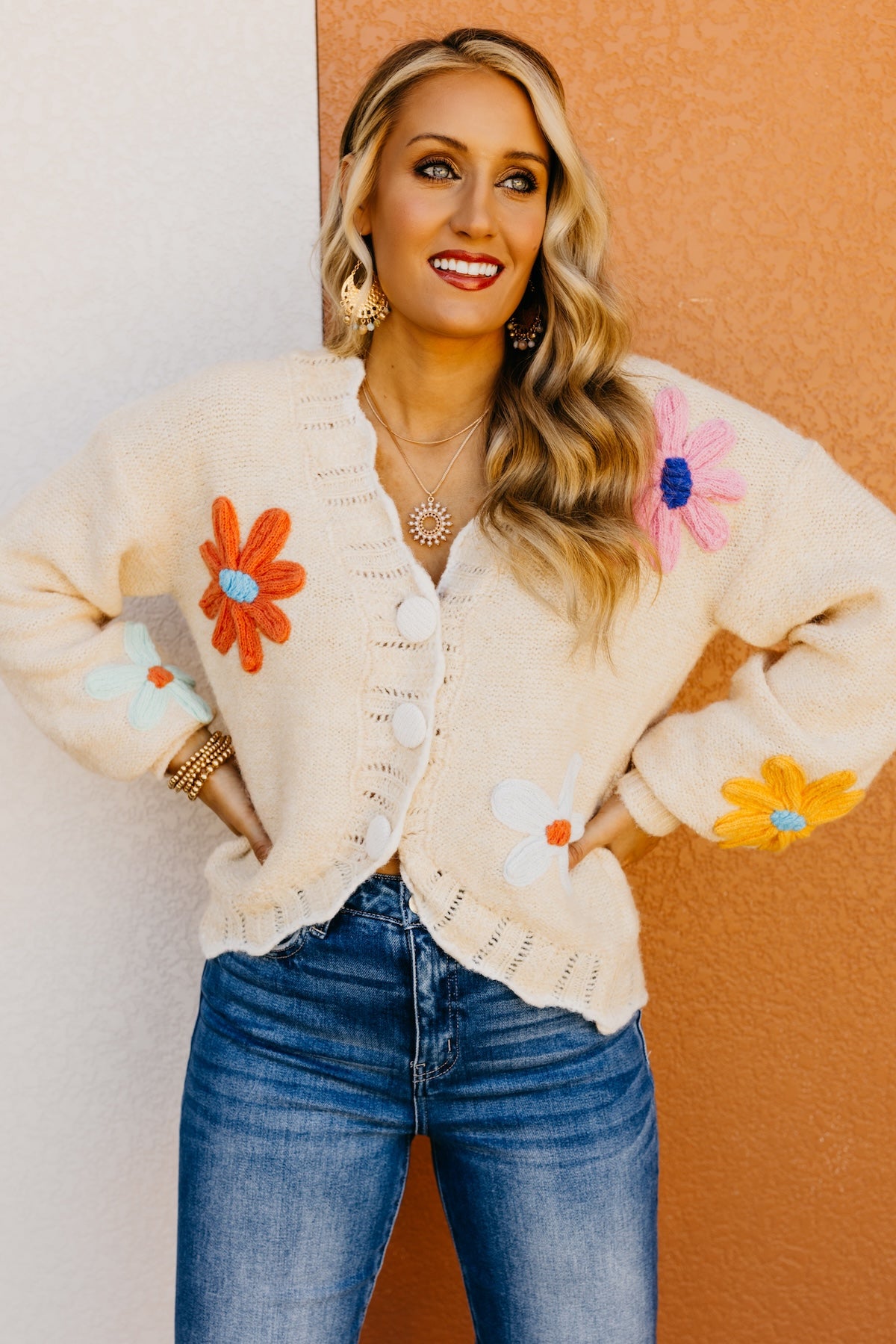 The Isabella Floral Scallop Cardigan