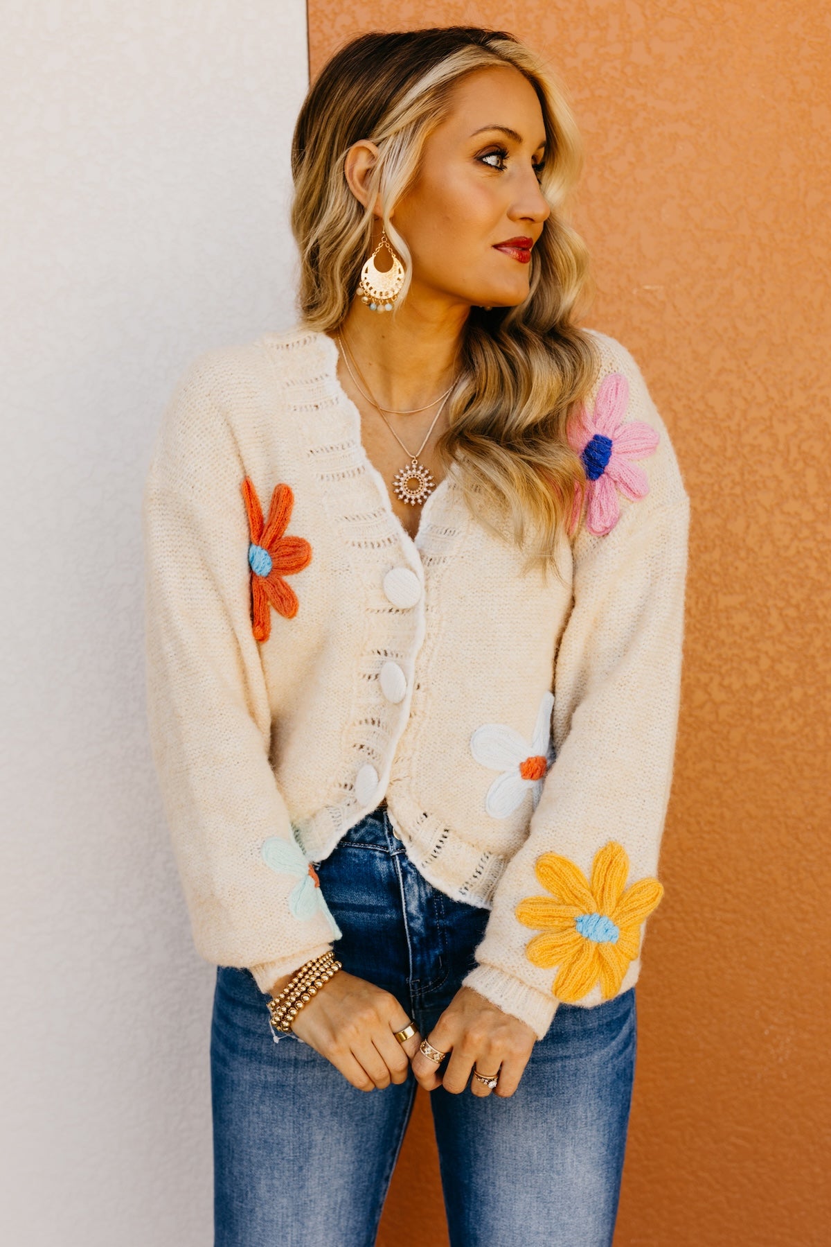 The Isabella Floral Scallop Cardigan