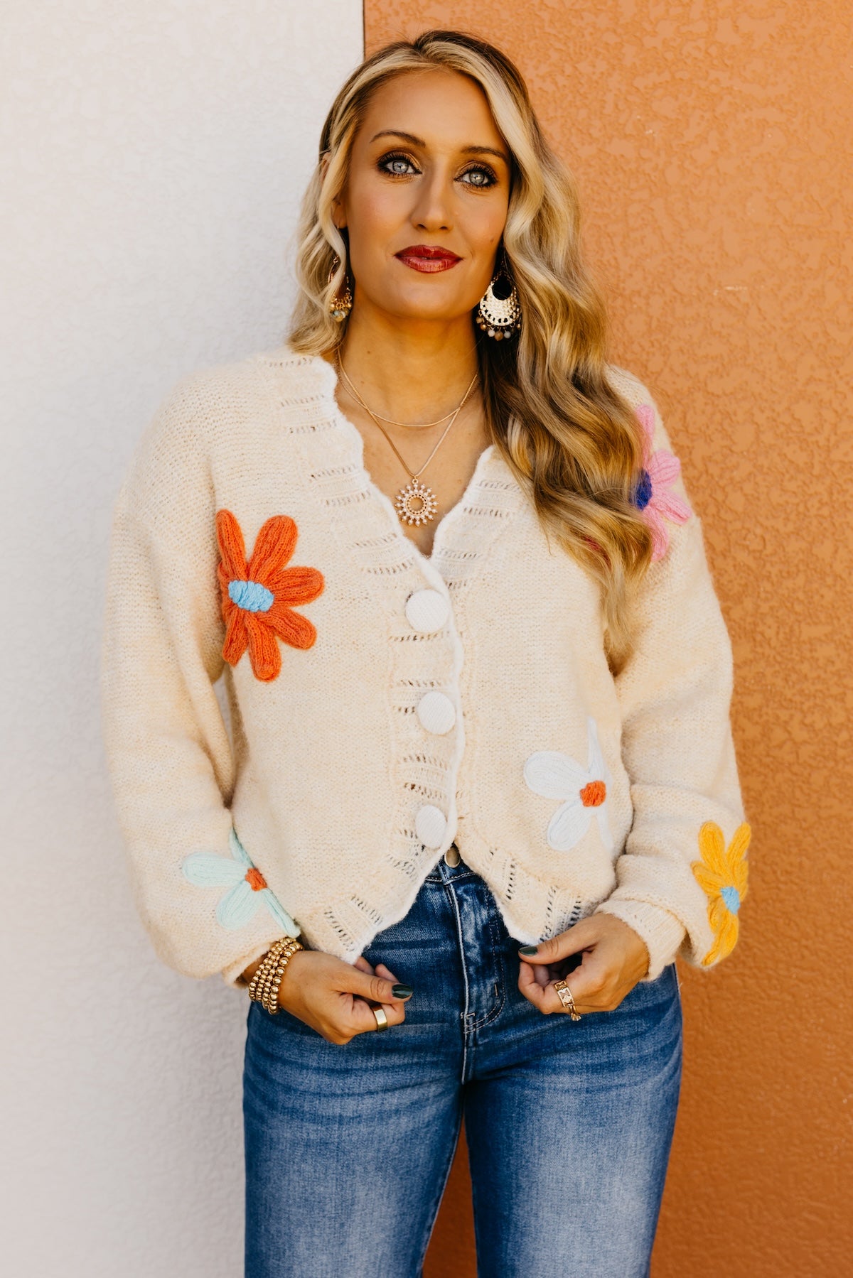 The Isabella Floral Scallop Cardigan