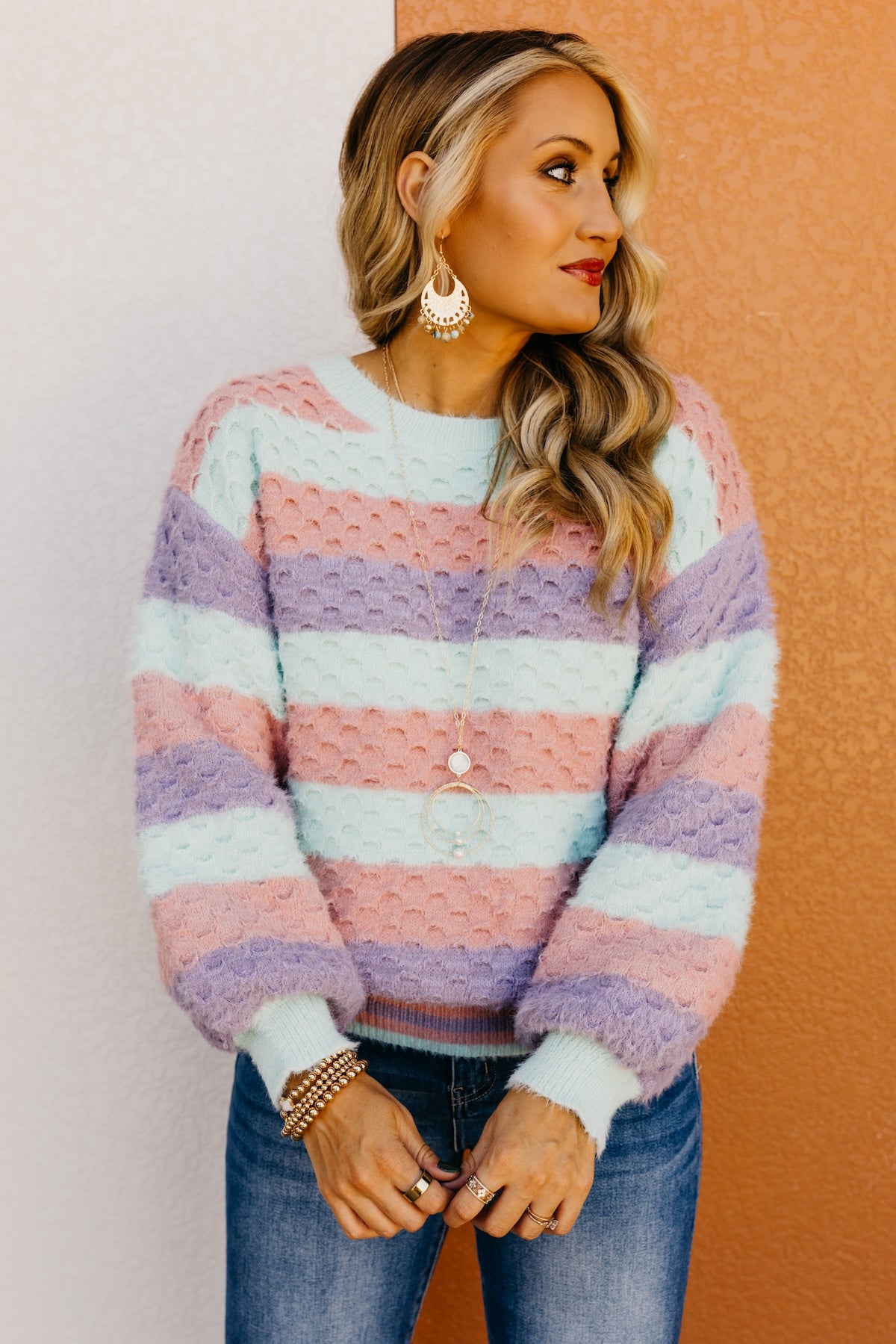 The Madison Color Block Chunky Sweater