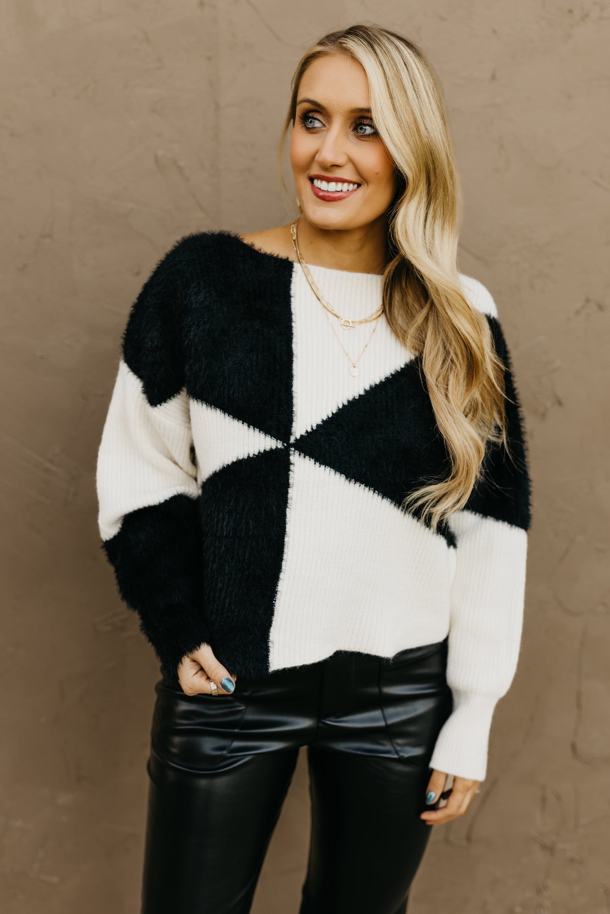 The Decker Color Block Fuzzy Sweater  - FINAL SALE