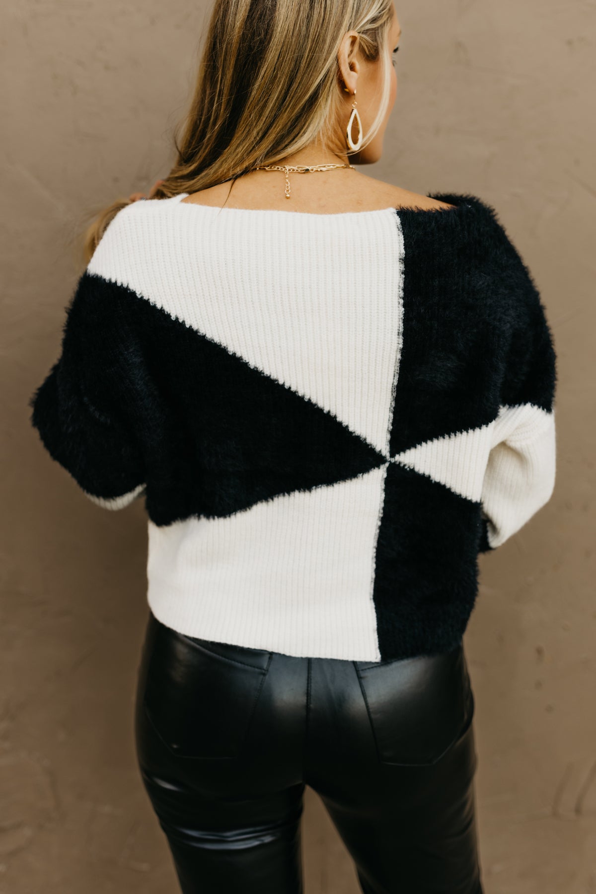 The Decker Color Block Fuzzy Sweater  - FINAL SALE