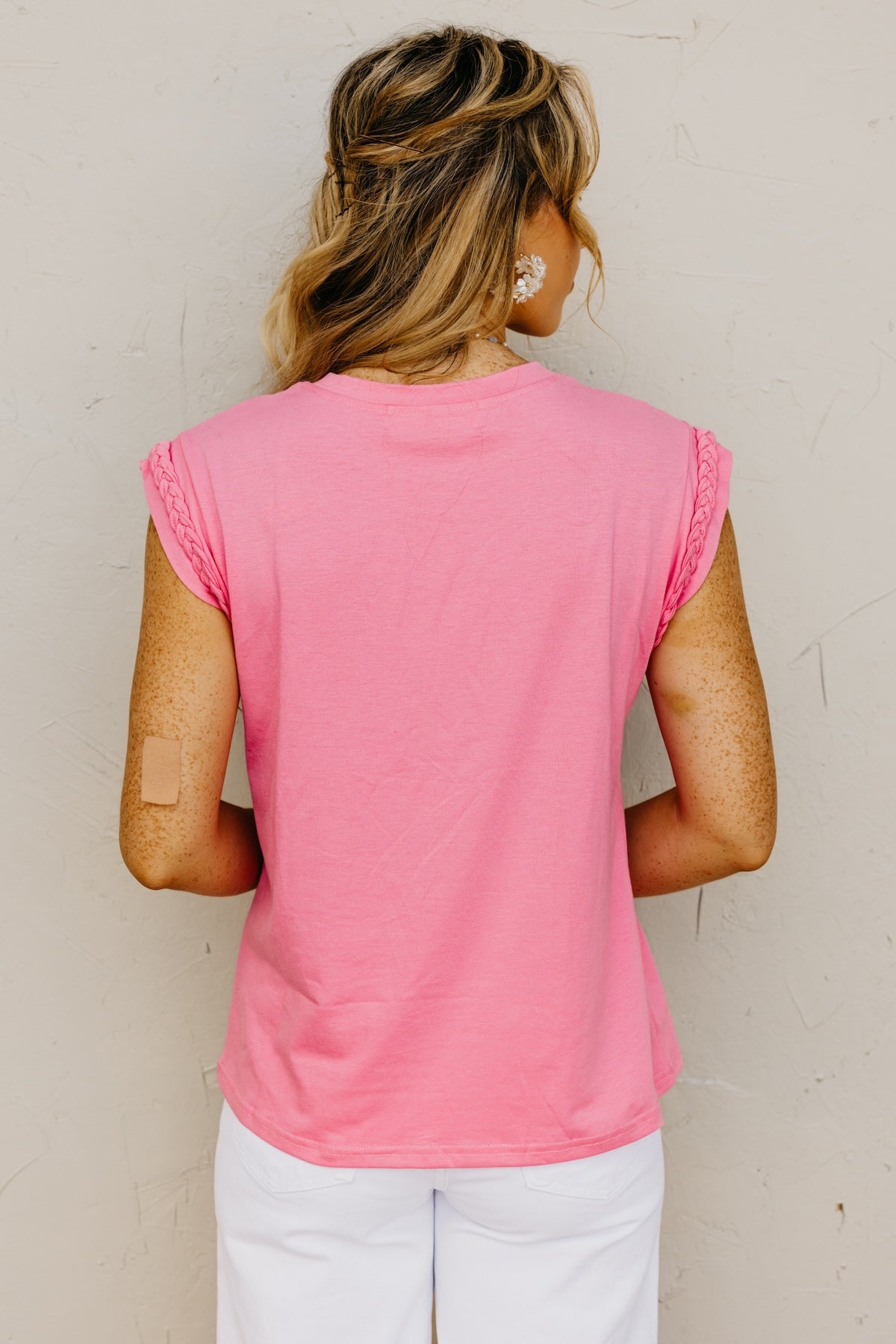 The Rebekah Braid Trim Sleeveless Tee