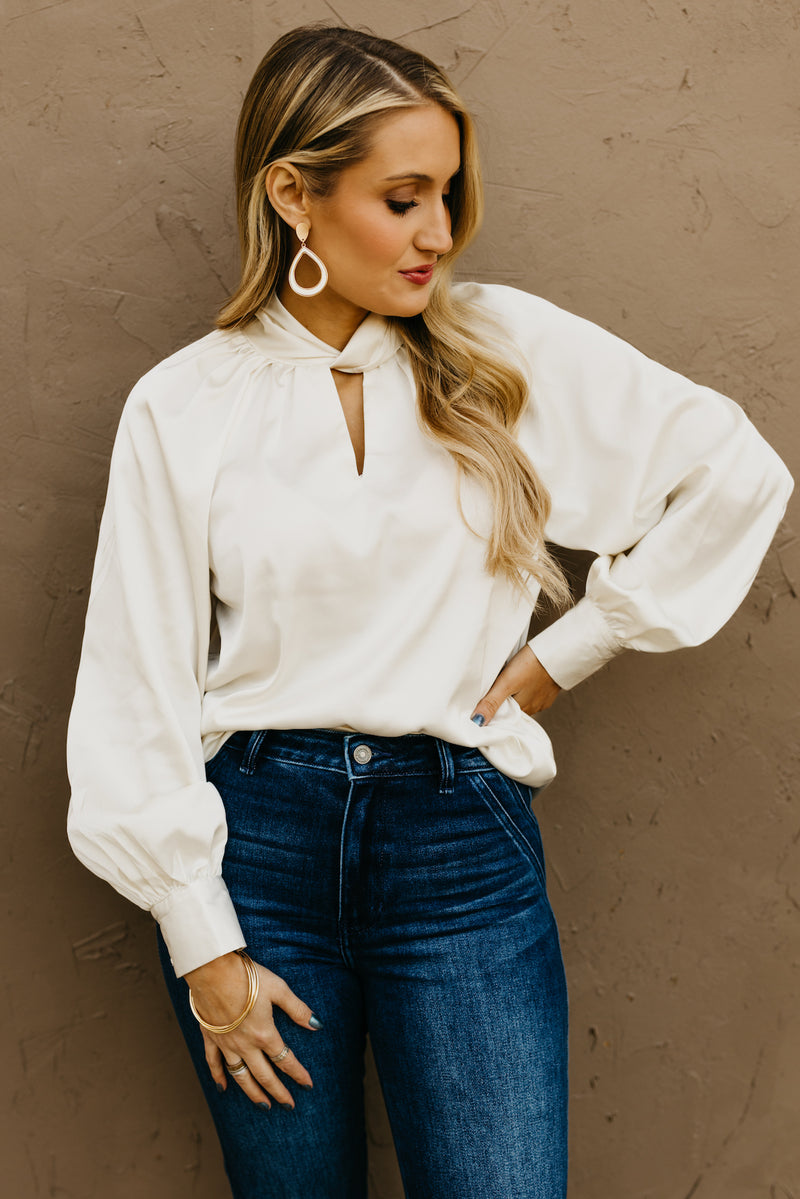 The Alaya Twist Keyhole Blouse