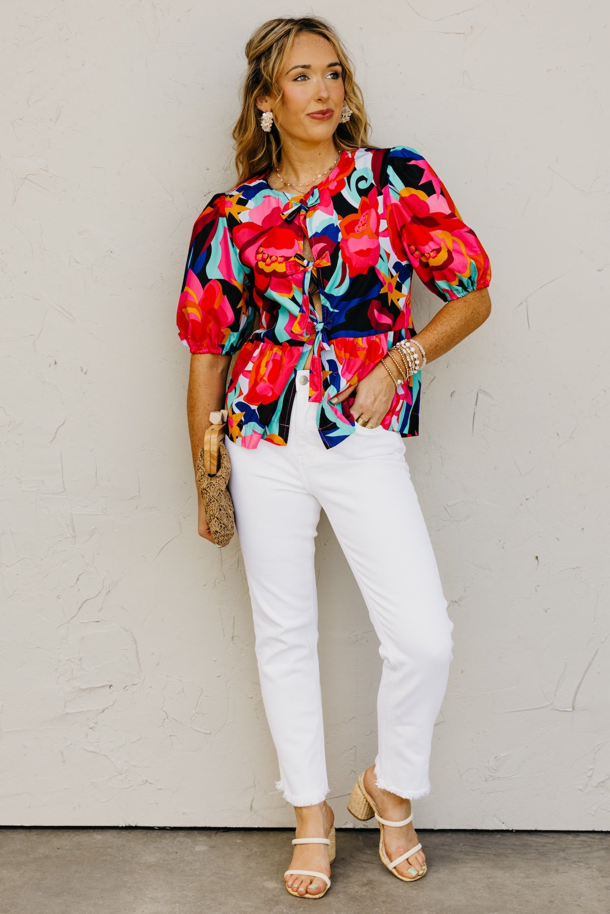 The Melina Tie Puff Sleeve Blouse