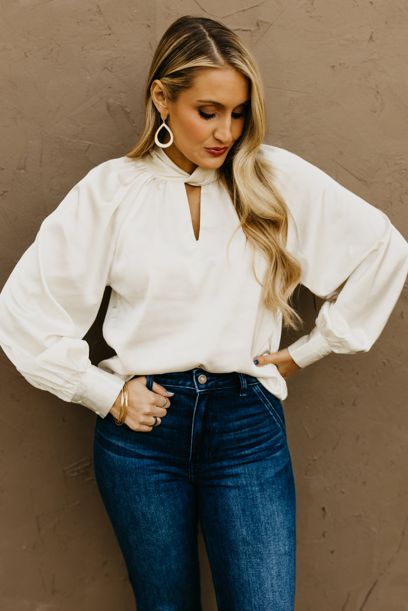 The Alaya Twist Keyhole Blouse