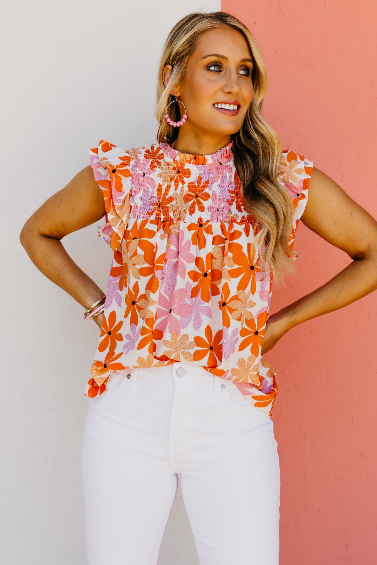 The Brock Floral Ruffle Sleeve Blouse