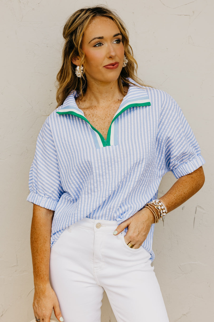 The Emmy Stripe Textured Shirt