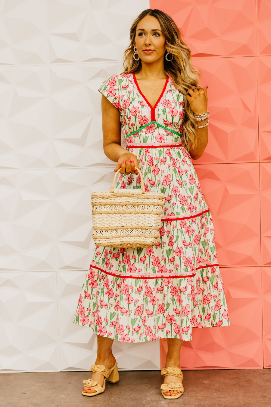 The Jacqueline Floral Tiered Midi Dress