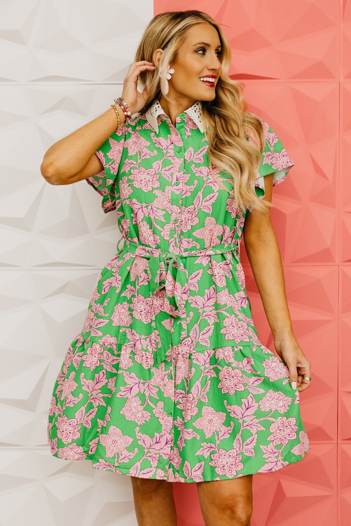 The Colin Floral Tie Mini Dress