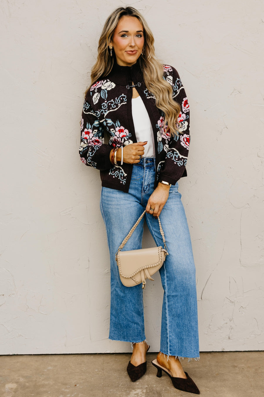 The Demetrio Floral Knit Cardigan