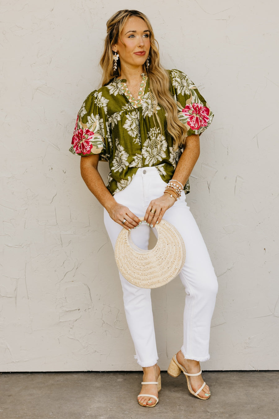 The Mekhi Embroidered Puff Sleeve Top