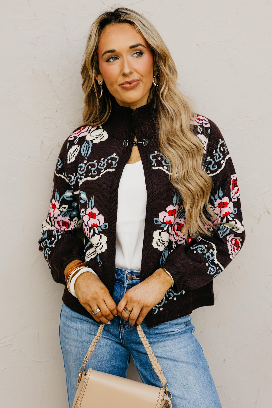 The Demetrio Floral Knit Cardigan