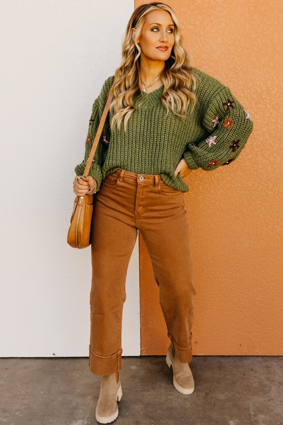 The Dario Floral Embroidered Chunky Knit Sweater