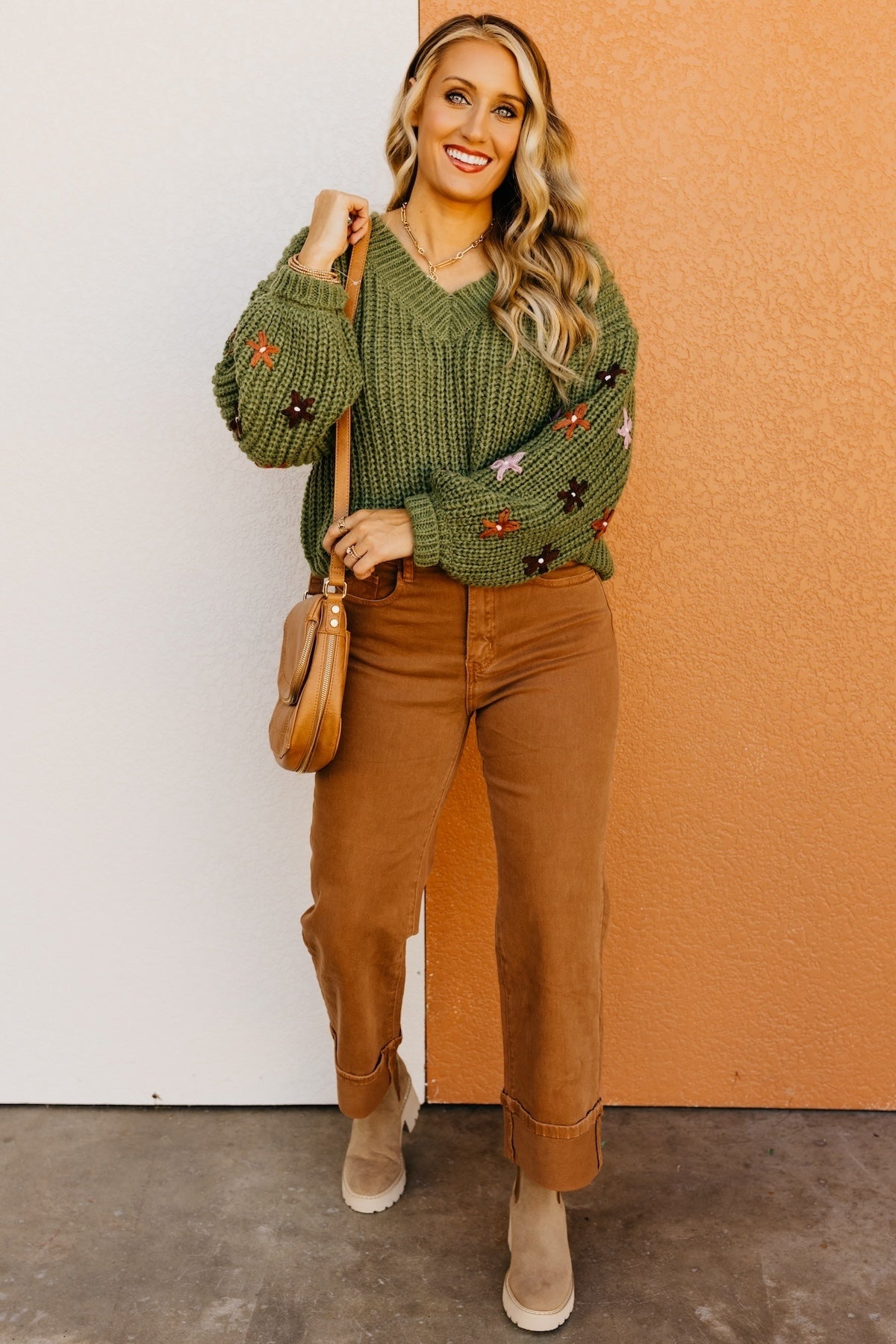 The Dario Floral Embroidered Chunky Knit Sweater