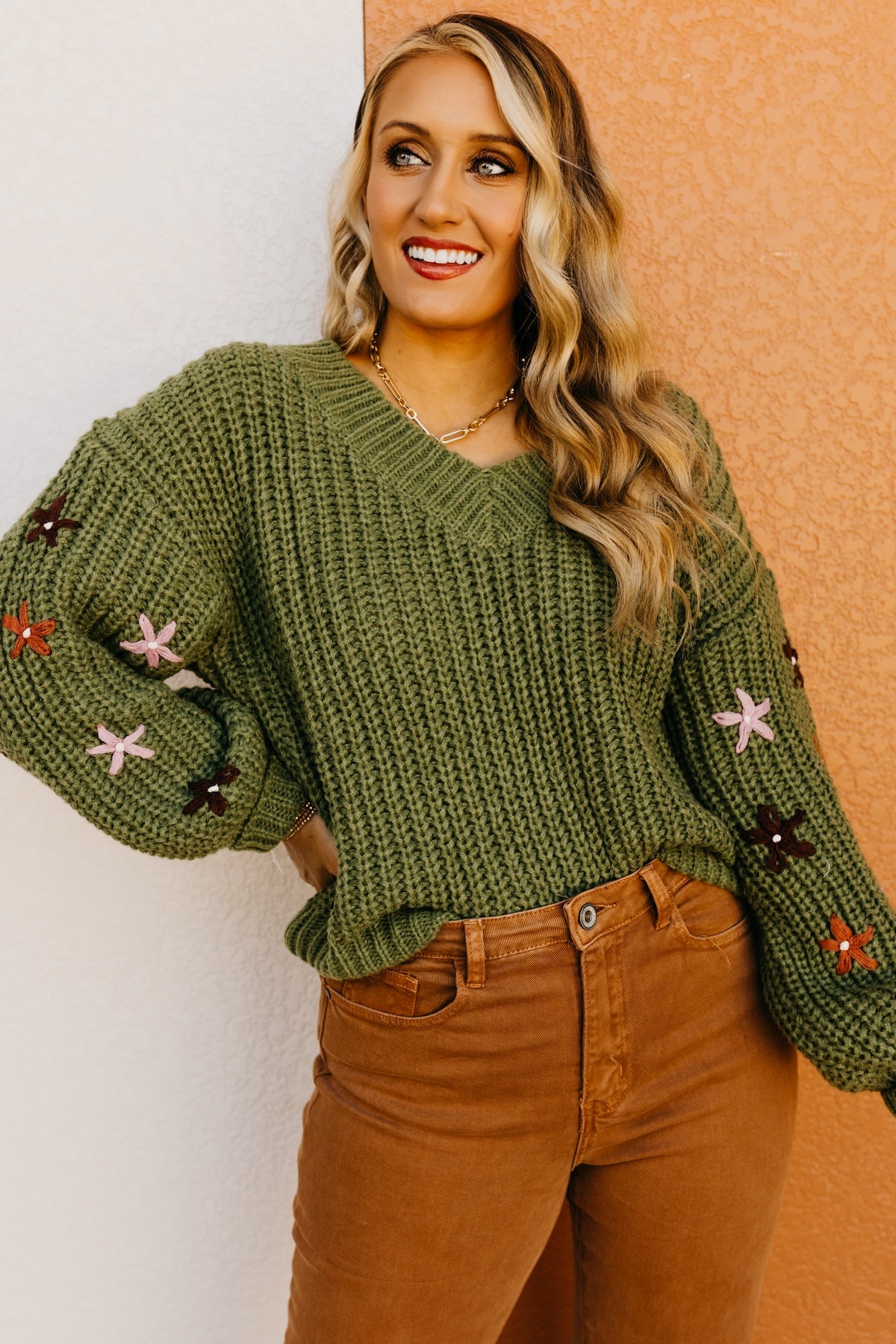 The Dario Floral Embroidered Chunky Knit Sweater