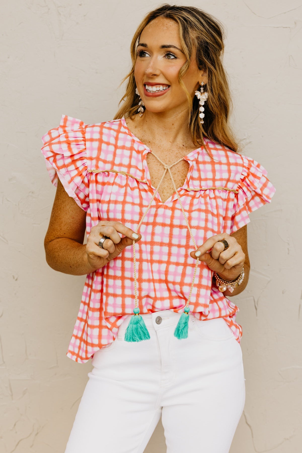 The Asa Pattern Flutter Sleeve Top