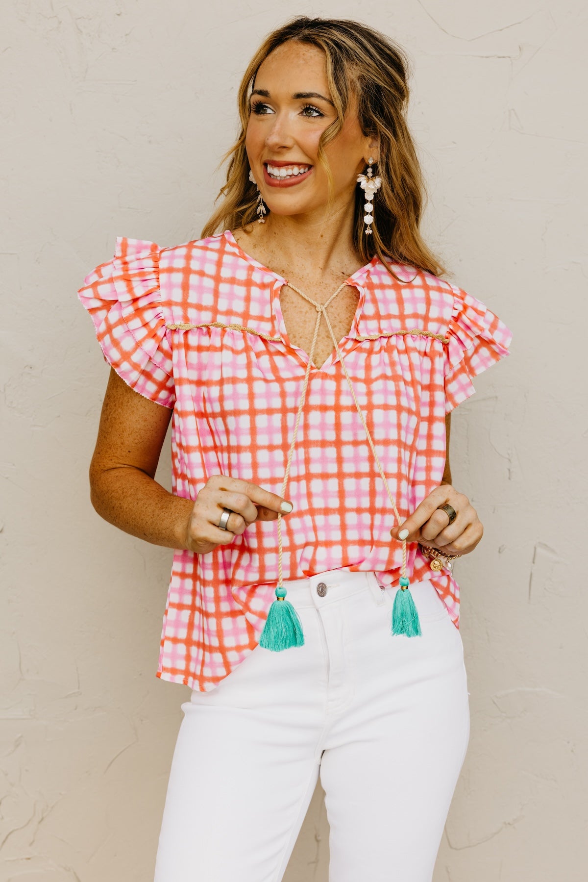 The Asa Pattern Flutter Sleeve Top