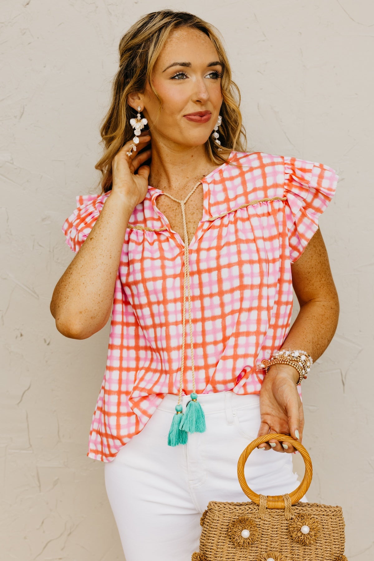 The Asa Pattern Flutter Sleeve Top