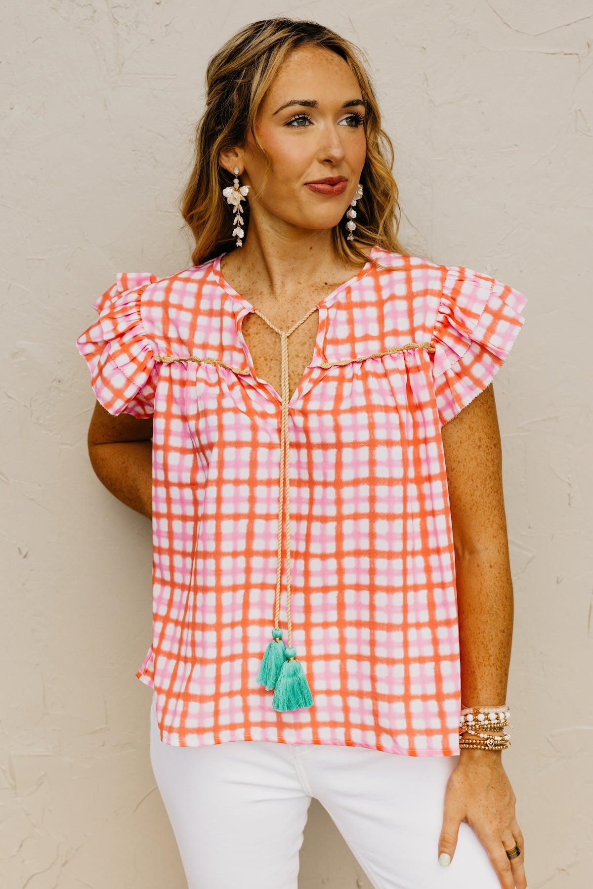 The Asa Pattern Flutter Sleeve Top