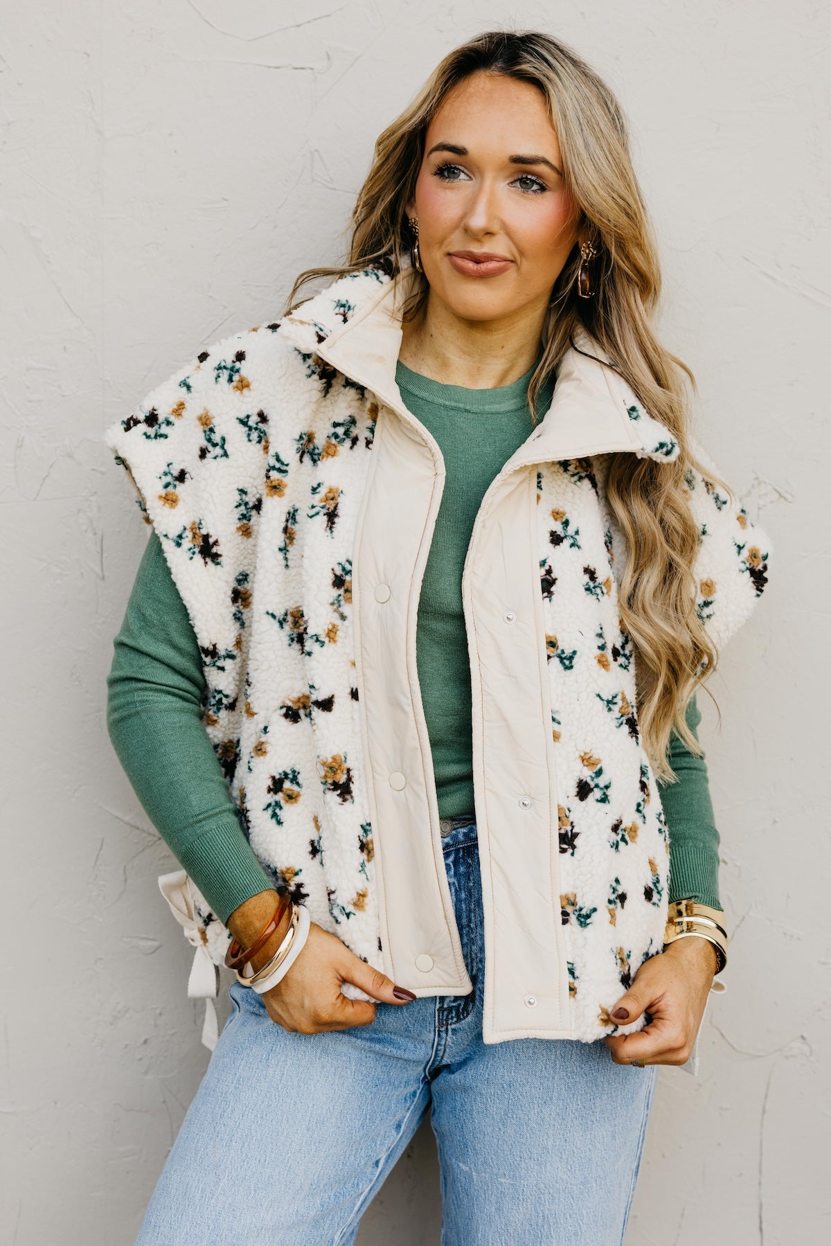 The Lyra Floral Sherpa Vest