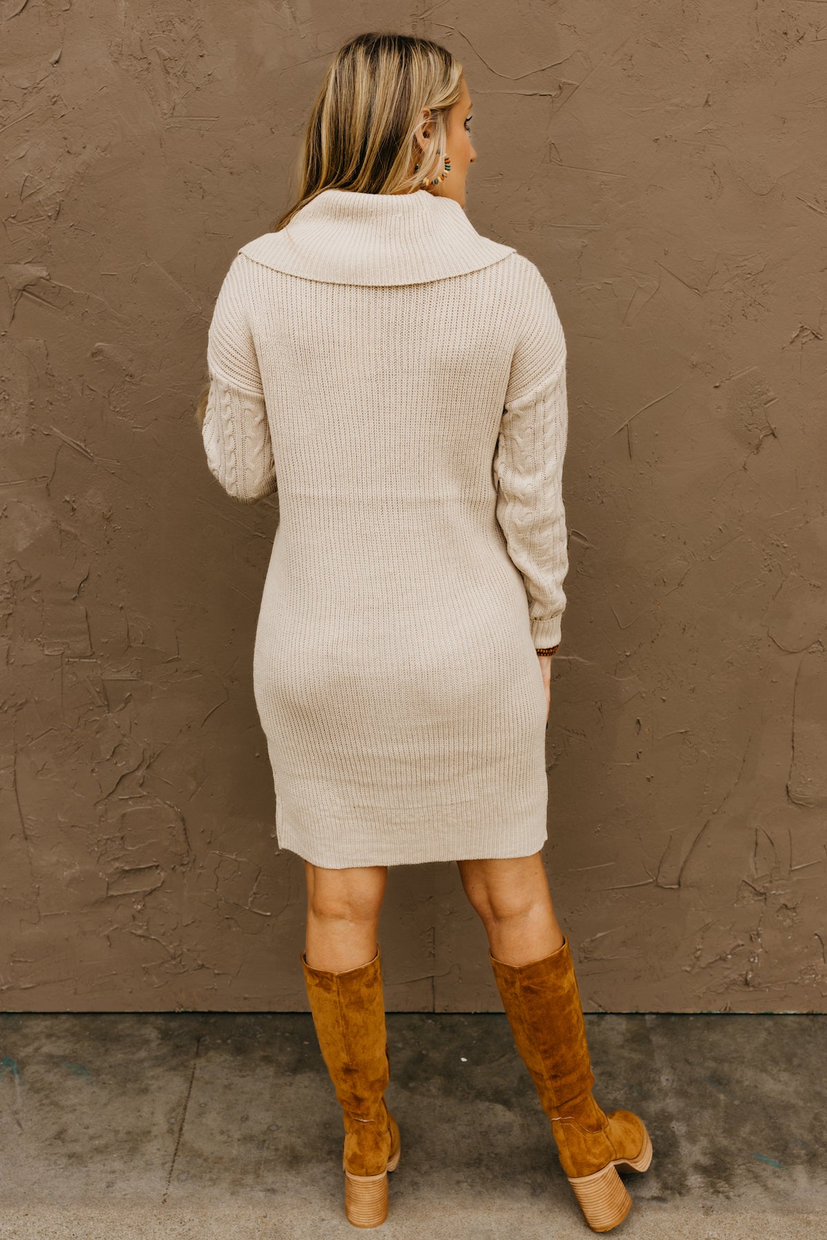 The Audrey Mock Neck Midi Sweater Dress  - FINAL SALE