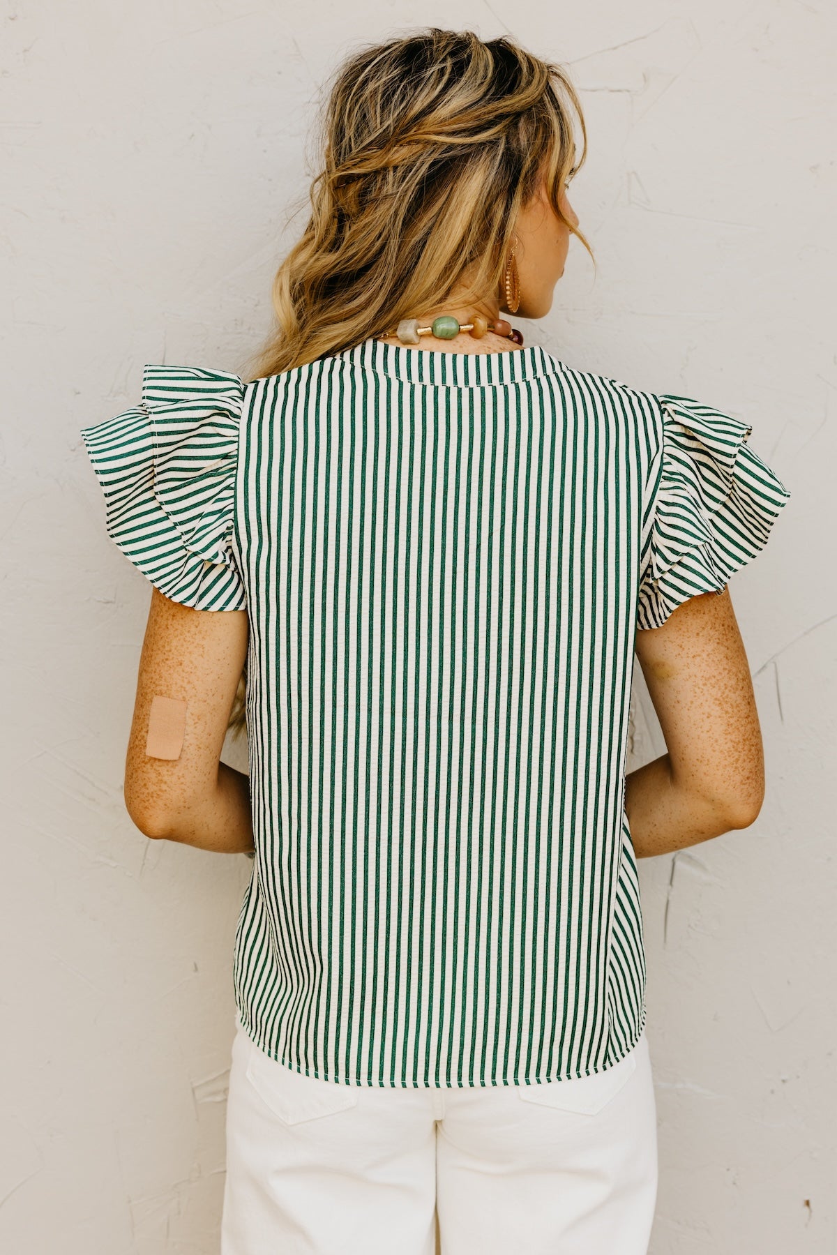 The Damon Ruffle Sleeve Striped Top