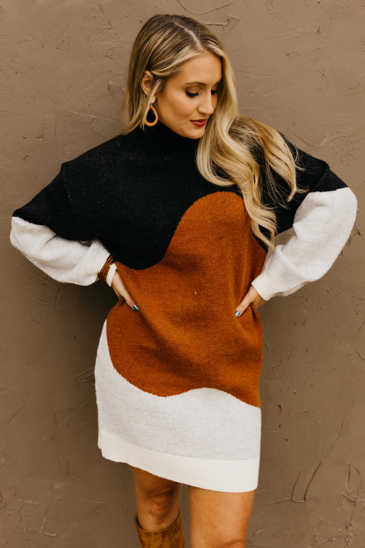 White oversized sweater online dress