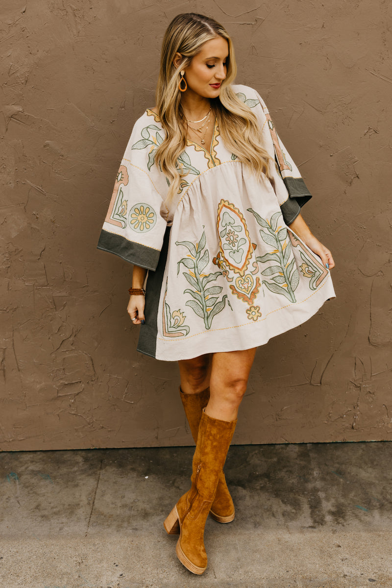 The Brooklyn Embroidered Mini Dress