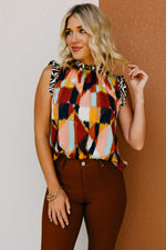 The Elora Mixed Media Watercolor Blouse