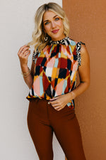 The Elora Mixed Media Watercolor Blouse