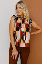 The Elora Mixed Media Watercolor Blouse